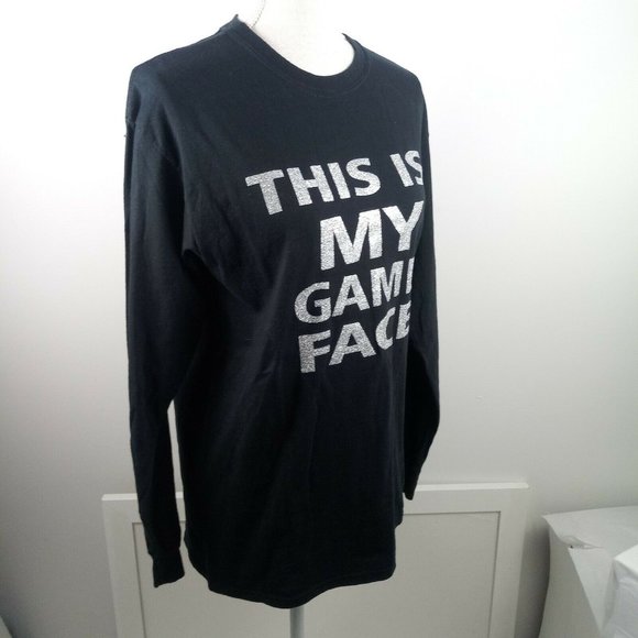 Game Face Long Sleeve Tee Medium Black & Silver - Picture 2 of 14